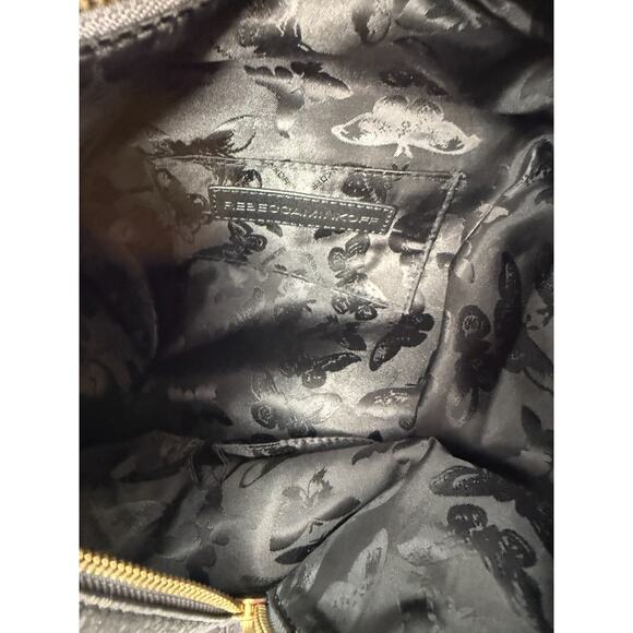 Rebecca Minkoff Julian Backpack Bag Dark Gray Pebbled Leather Gold Hardware - Picture 11 of 13